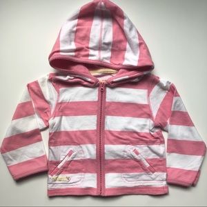 Oshkosh Pink Stripe Zip front Hoodie - Girls 3T